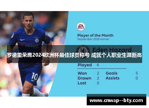 罗德里荣膺2024欧洲杯最佳球员称号 成就个人职业生涯新高 罗德里荣膺2024欧洲杯最佳球员称号 成就个人职业生涯新高